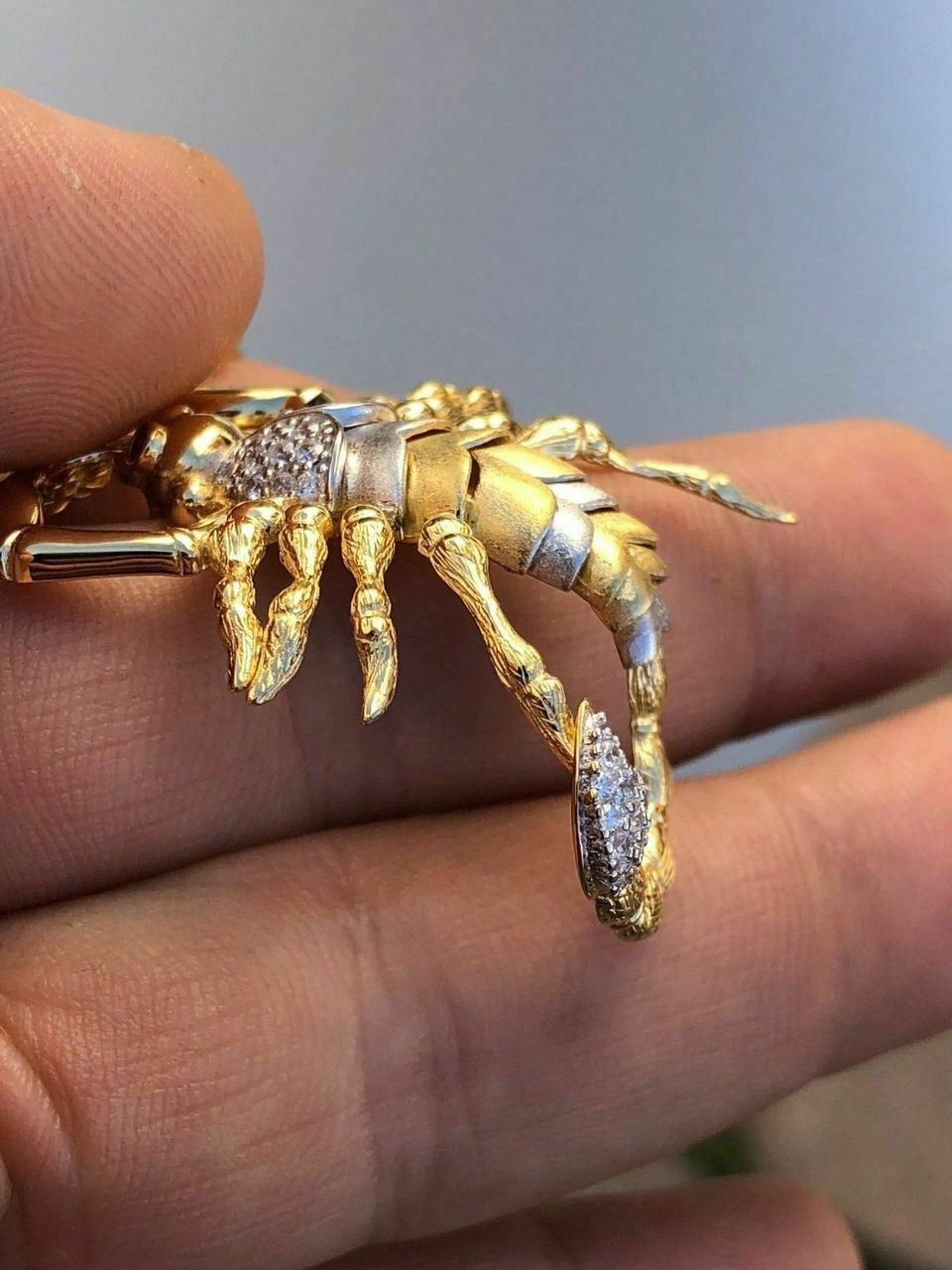 Men Big Retro Stainless Steel Scorpion Scorpio Zodiac Pendant Necklace  Jewelry | eBay